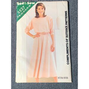 Butterick See & Sew Pattern 5527 Misses Dress Sizes A (10-18) uncut